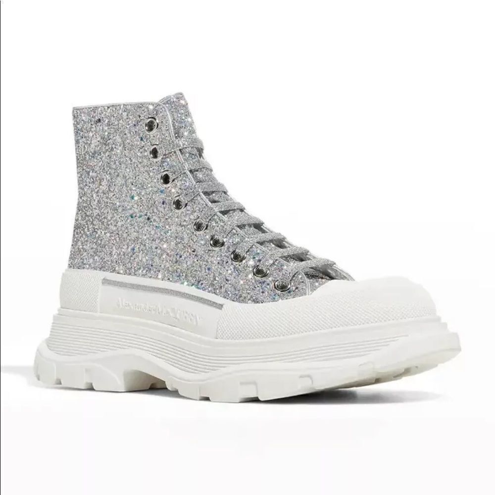 Alexander McQueen Tread Slick Glitter High-Top Boots